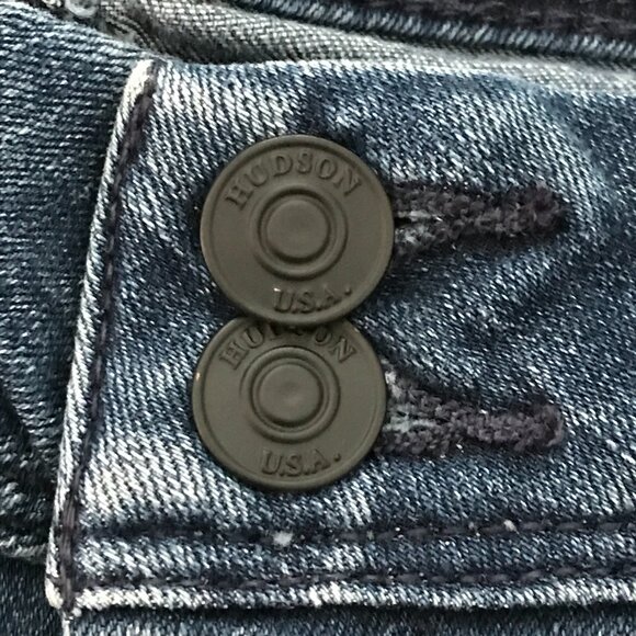 Hudson Collin Flap Pocket Skinny Ankle Jeans Women 26 Blue Mid Rise Stretch - Picture 13 of 16
